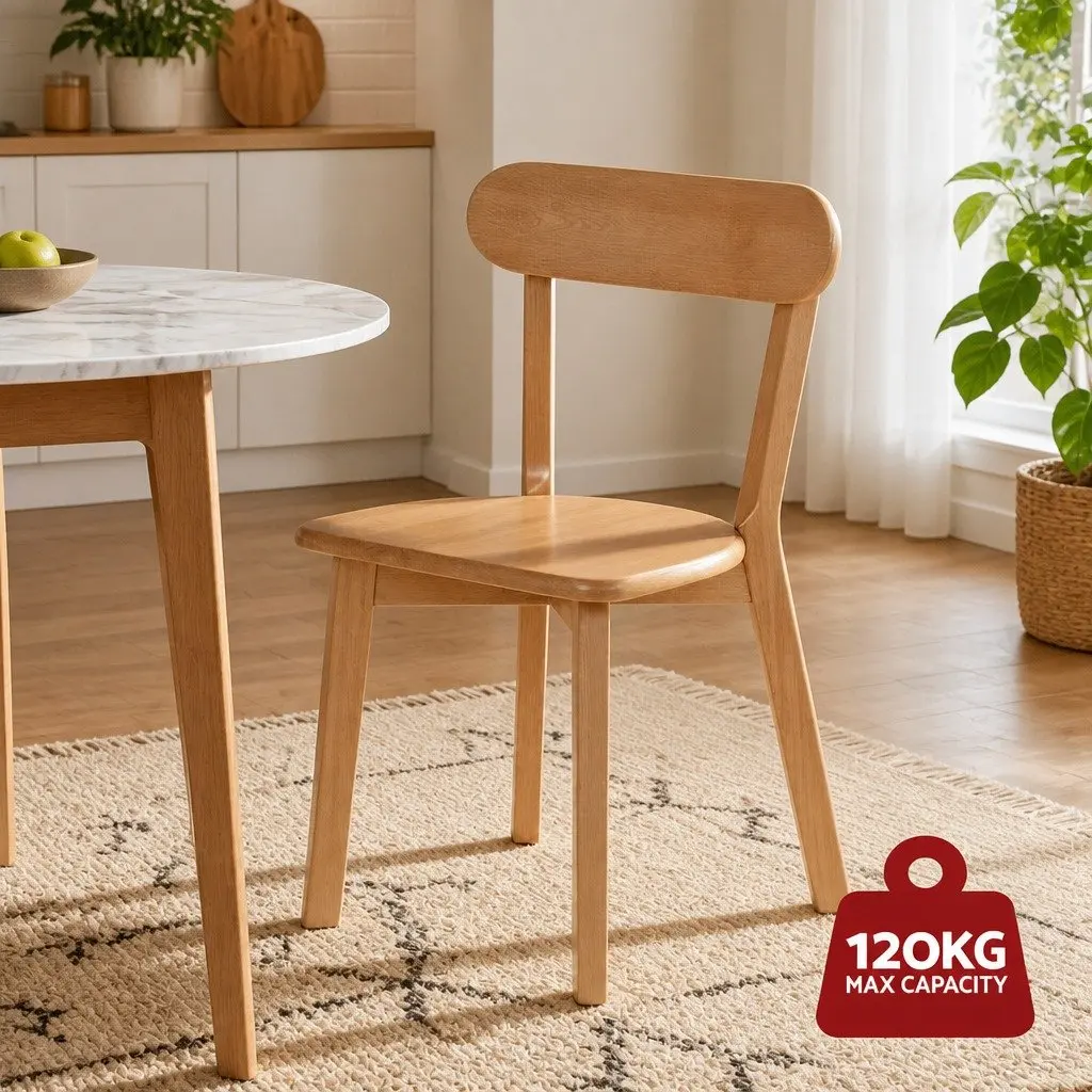 Dining Chairs Wooden Kitchen Accent Seating Rubber Wood Frame Cafe Lounge
