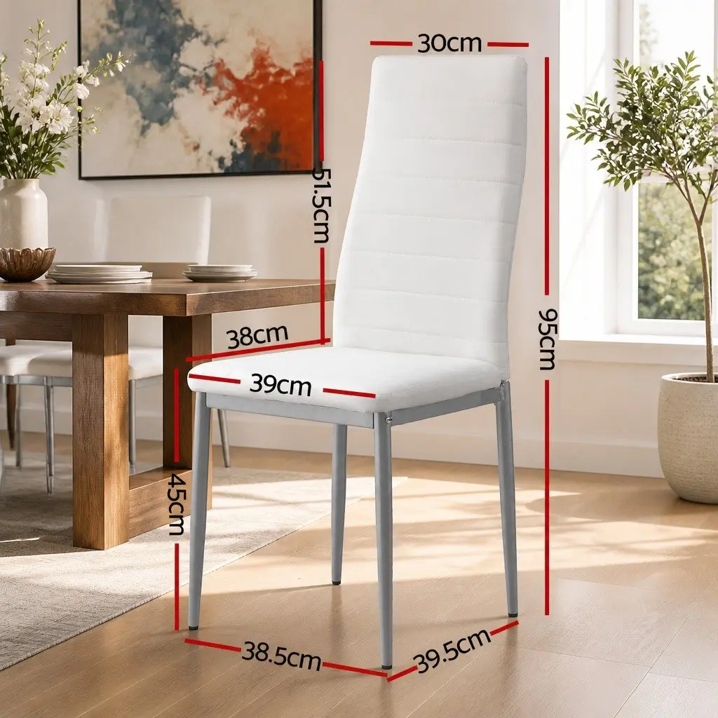 Set of 4 Durable Channel Tufted Dining Chairs