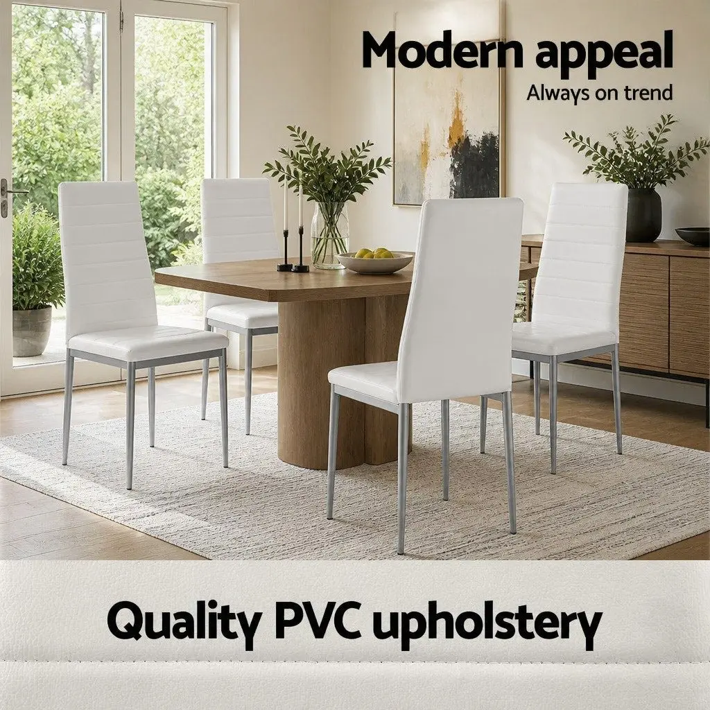 Set of 4 Durable Channel Tufted Dining Chairs