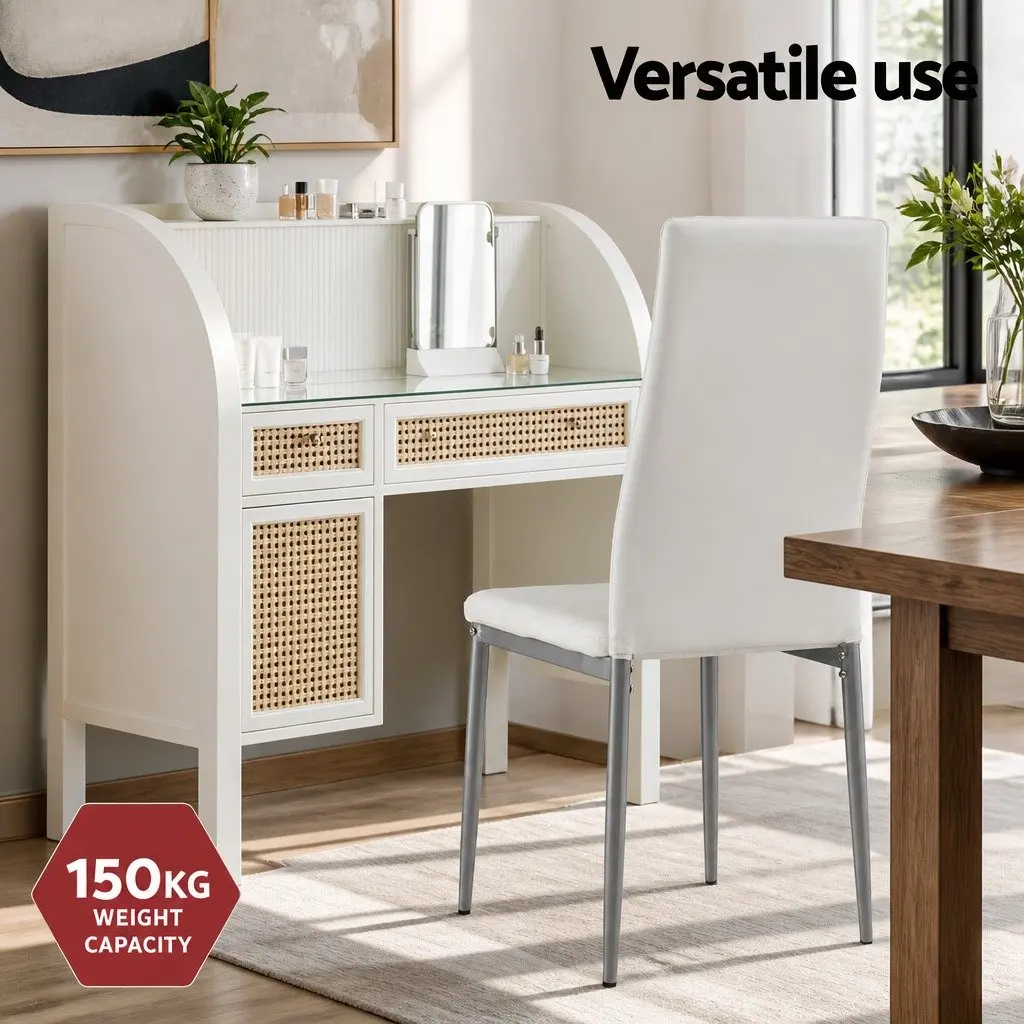 Set of 4 Durable Channel Tufted Dining Chairs