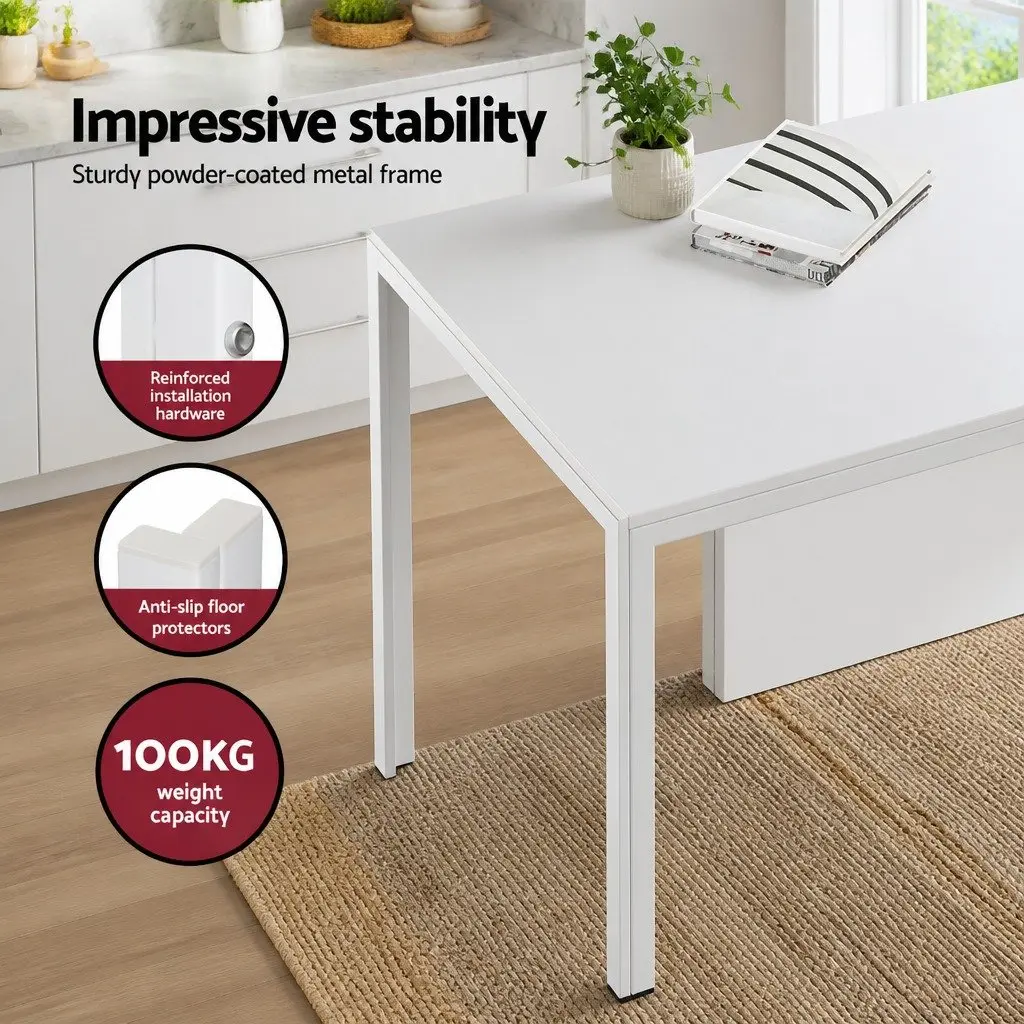 5-Piece White Dining Set with Durable Table and Chairs