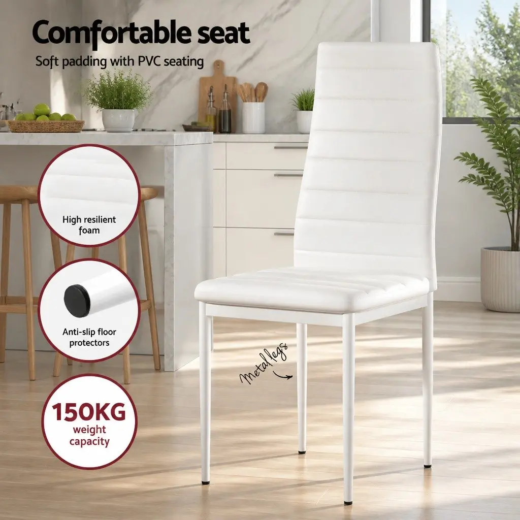 5-Piece White Dining Set with Durable Table and Chairs