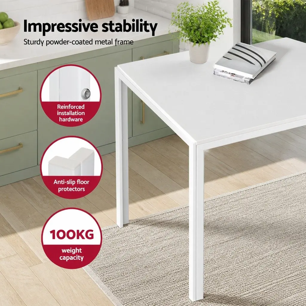 7 Piece Dining Set with Table and 6 Chairs in White