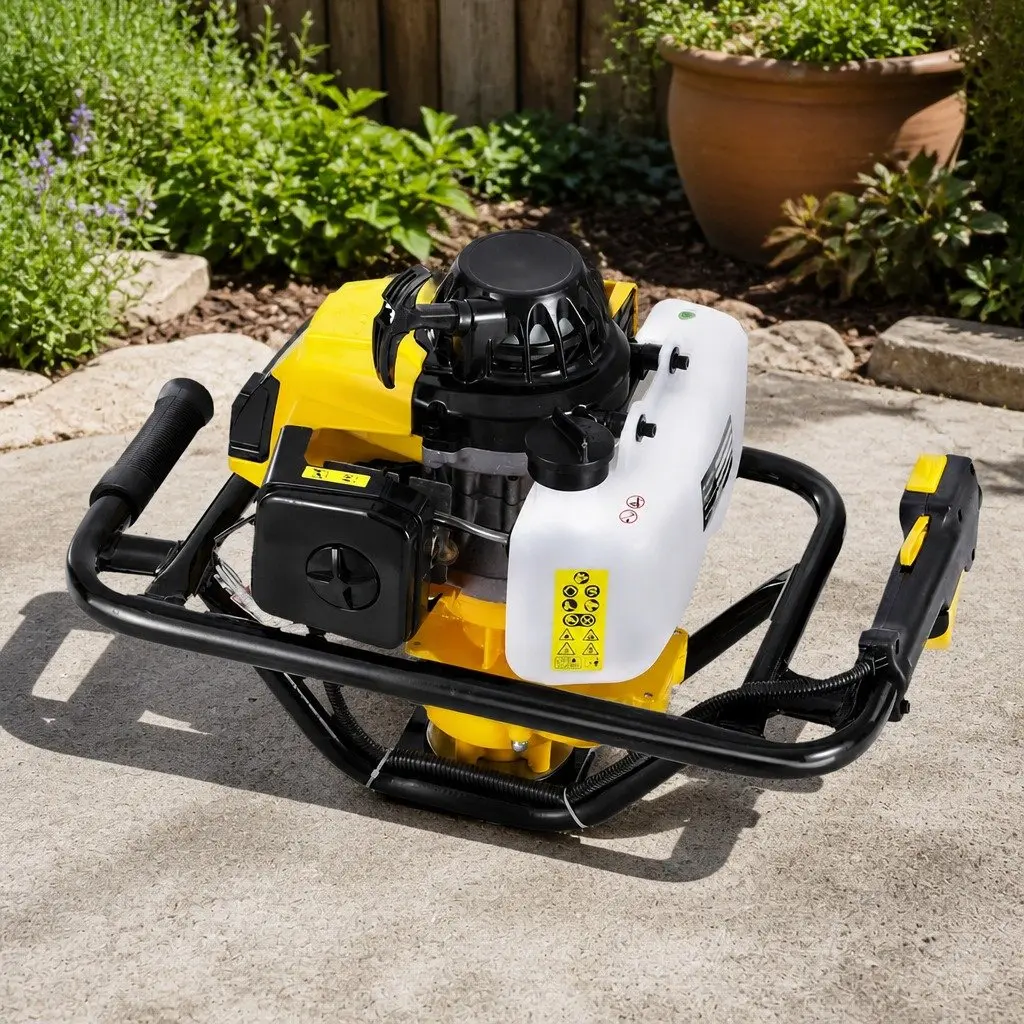 Post Hole Digger 63CC Petrol Engine 2-Stroke Yellow Single Cylinder Heavy Duty