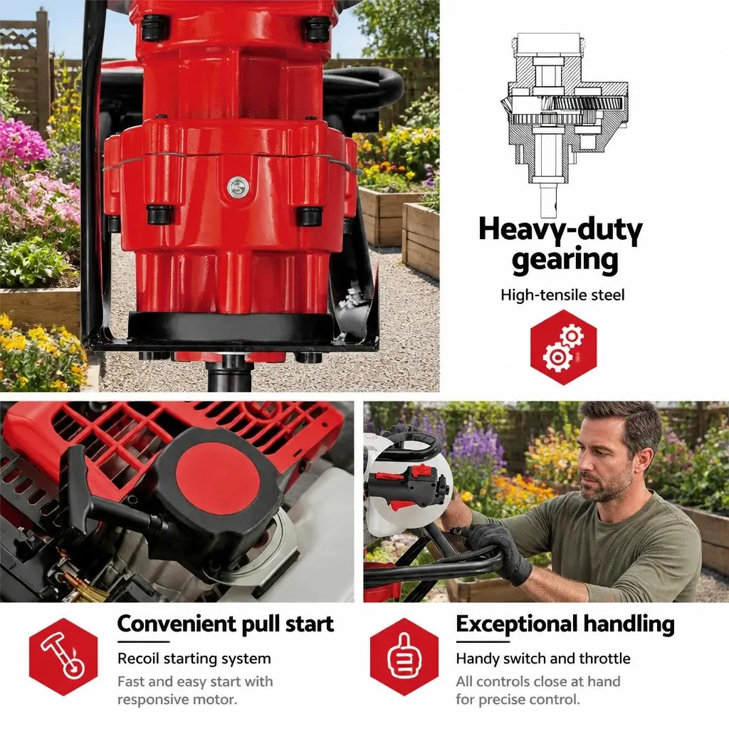 65cc Petrol Post Hole Digger with Auger