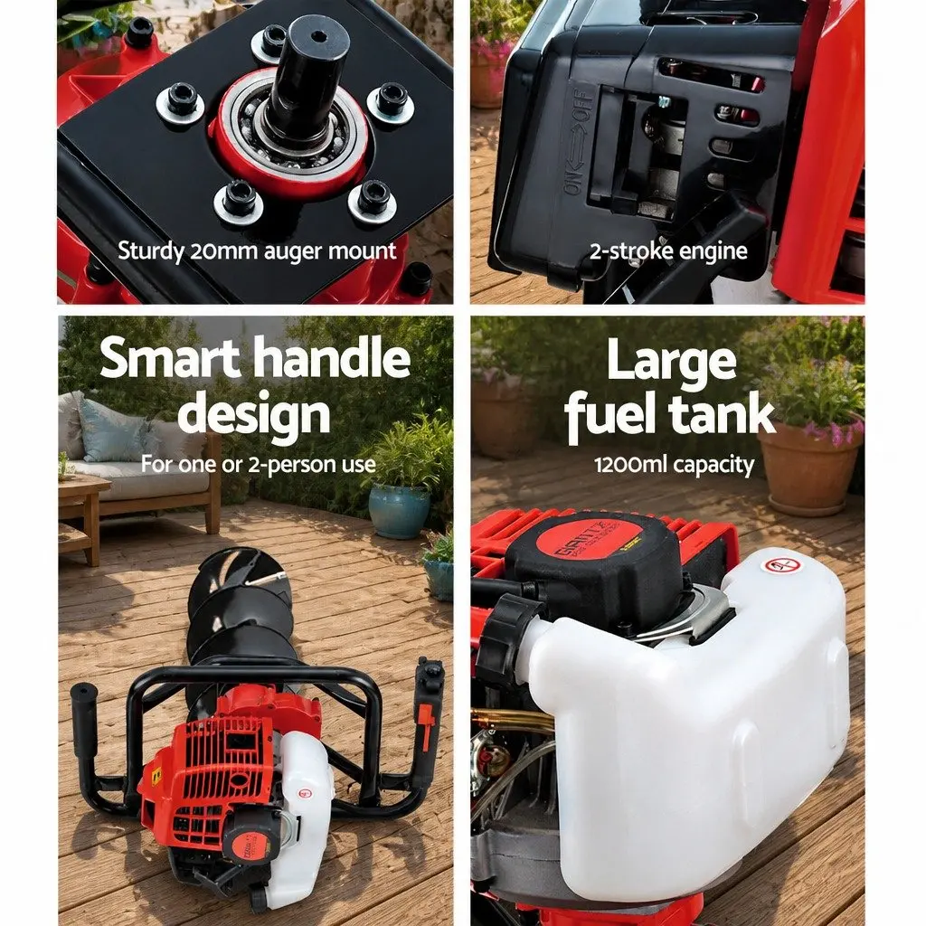 65CC Petrol Post Hole Digger with 300mm Auger