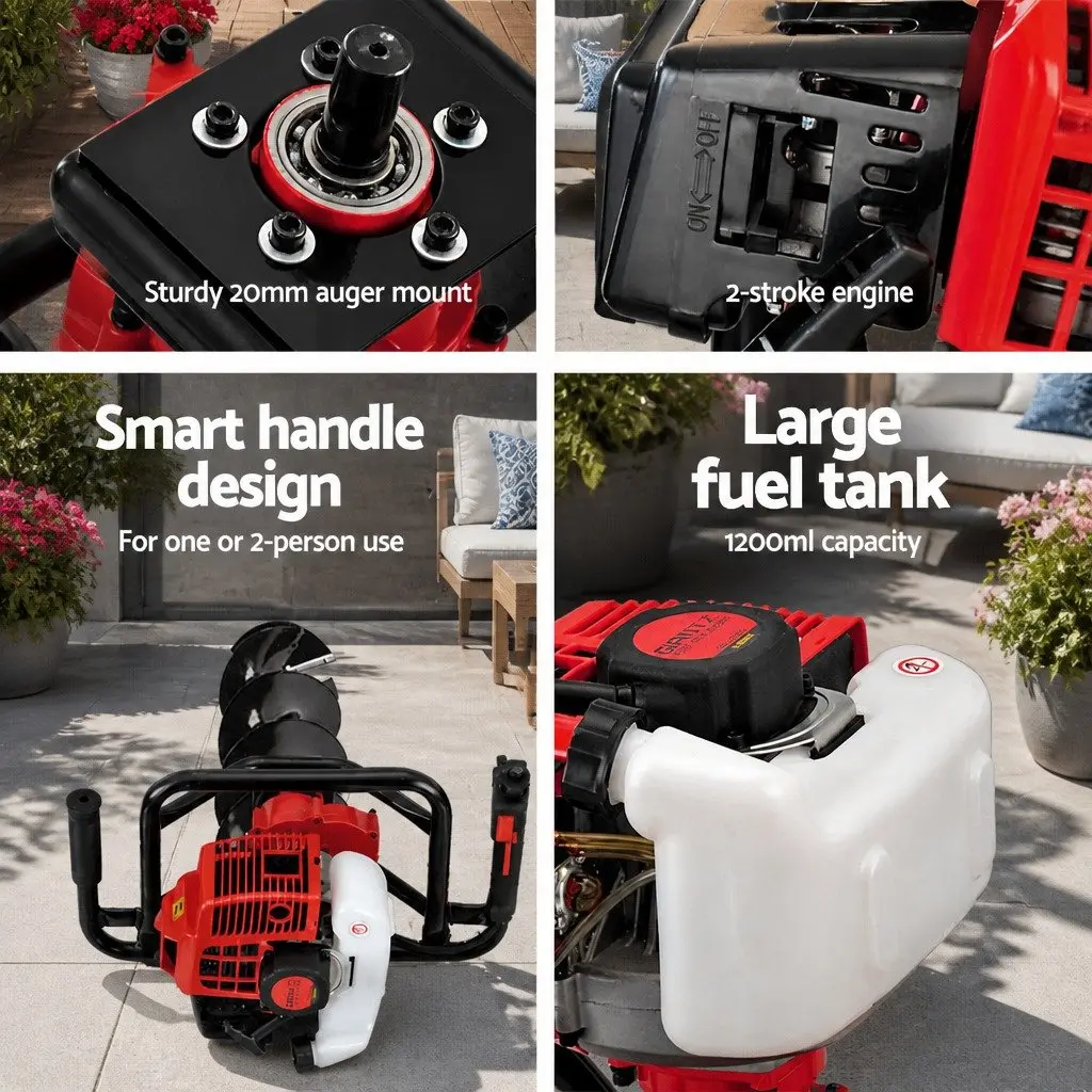 65CC Petrol Post Hole Digger with 300mm Auger