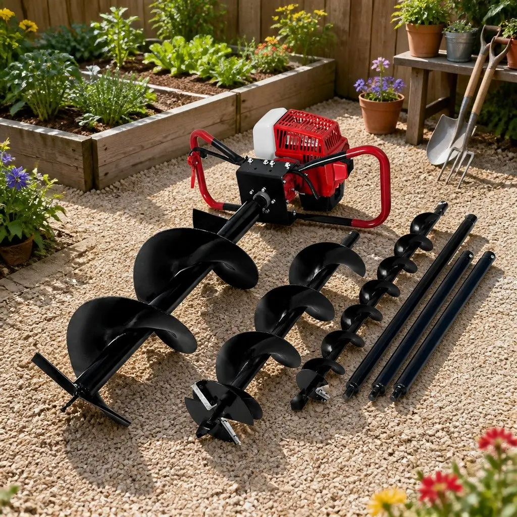 63cc Petrol Engine Post Hole Digger with Auger Kit