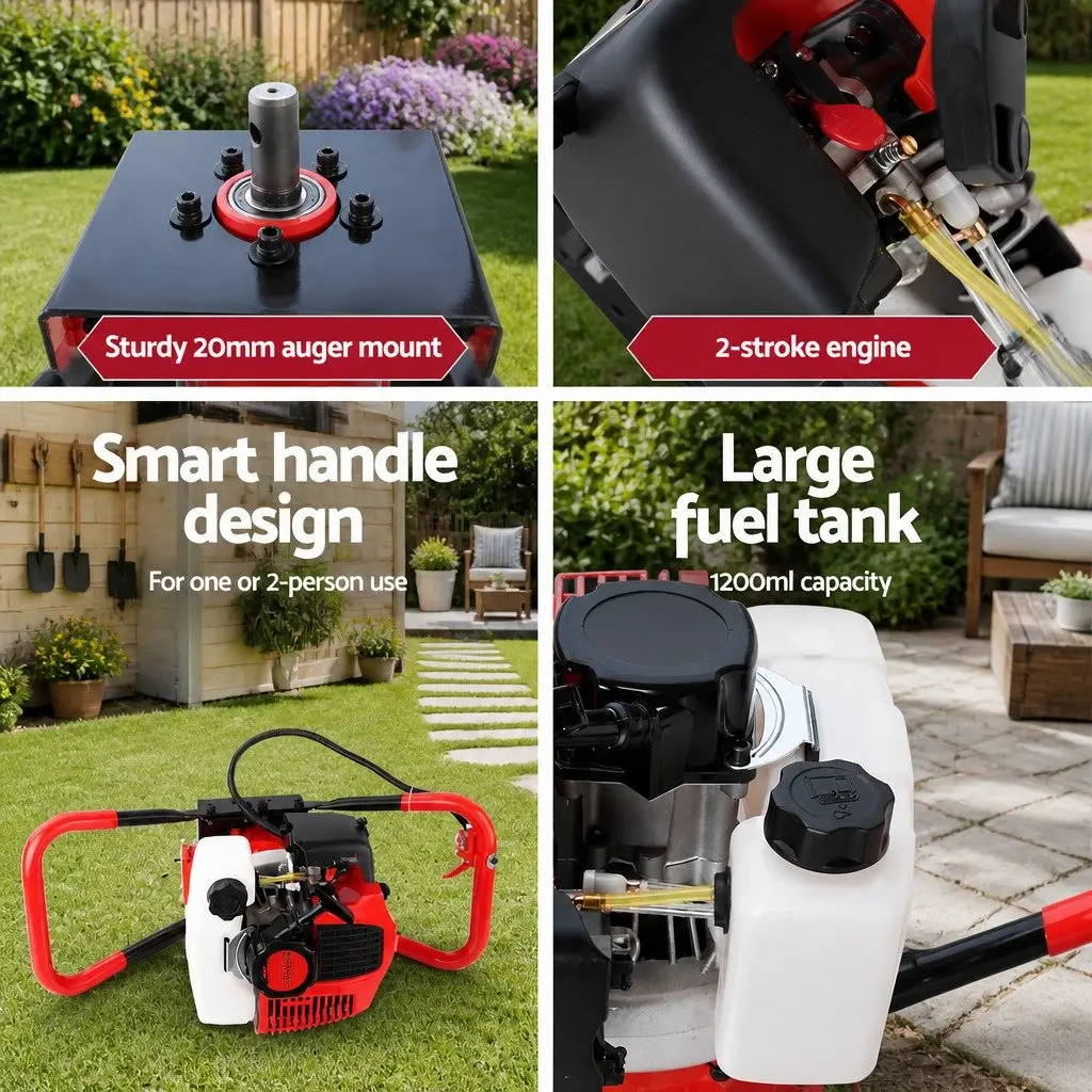Post Hole Digger Motor Only 65cc Petrol Engine 2-Stroke Auger Borer Power Tool