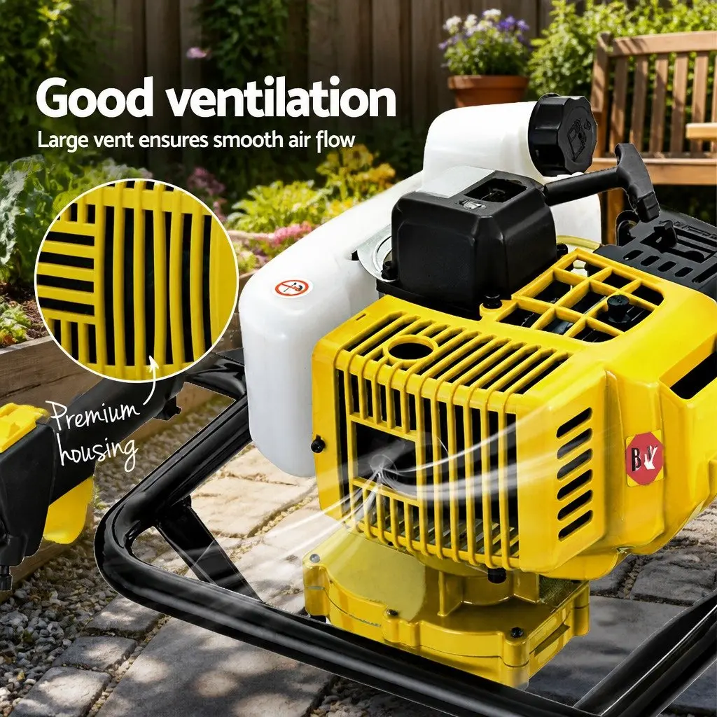 Post Hole Digger Petrol 65cc 200mm Yellow Outdoor Power Equipment