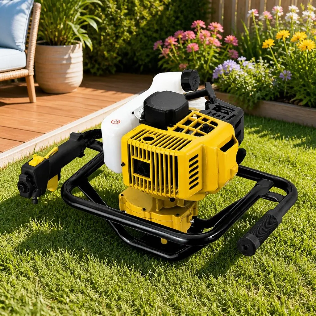 Post Hole Digger Petrol Auger 65cc Engine Yellow Boring Tool