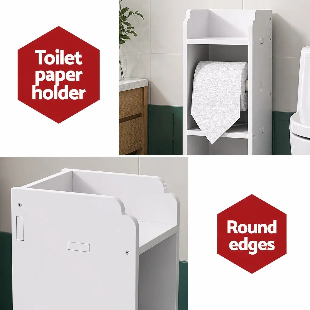 Bathroom Cabinet PVC 76cm White Storage Organiser