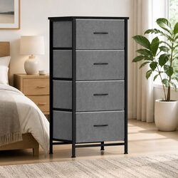 Durable Grey Black Chest of 4 Drawers for Your Bedroom