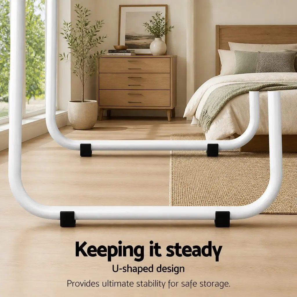Metal Clothes Rack with Storage Shelves 150cm