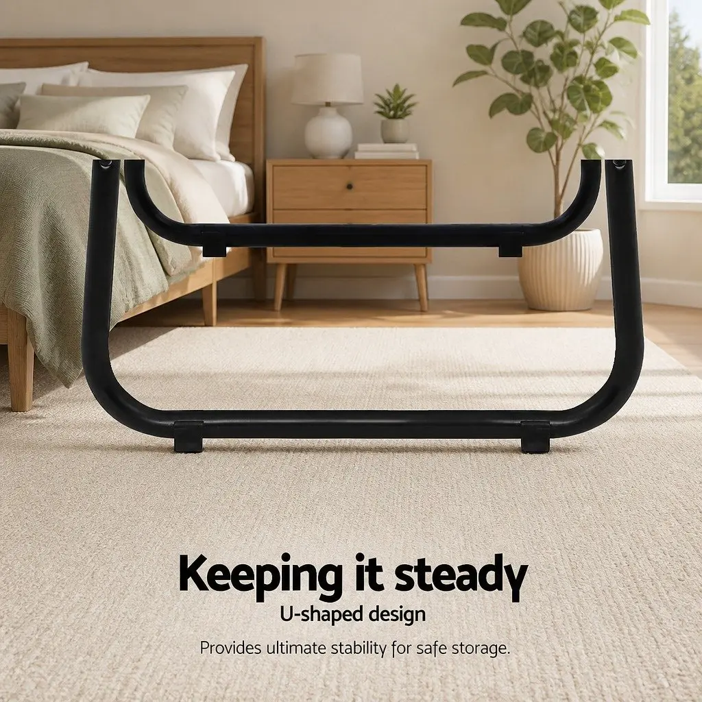 Black Metal Clothes Rack with Five Shelves