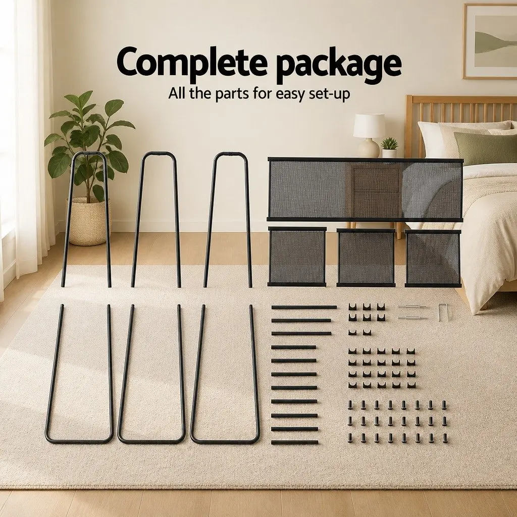 Black Metal Clothes Rack with Five Shelves