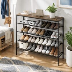 5-Tier Shoe Rack Organizer with Sturdy Metal Frame