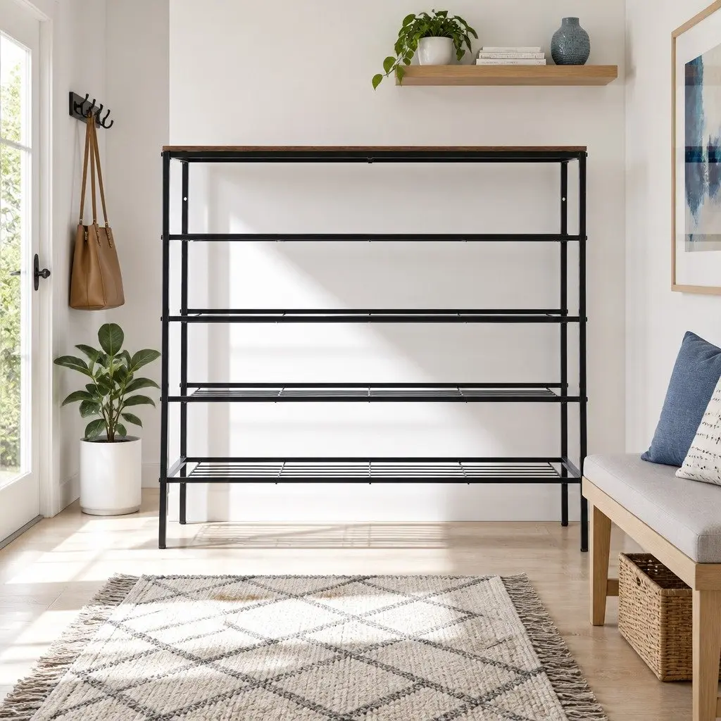 5-Tier Shoe Rack Organizer with Sturdy Metal Frame