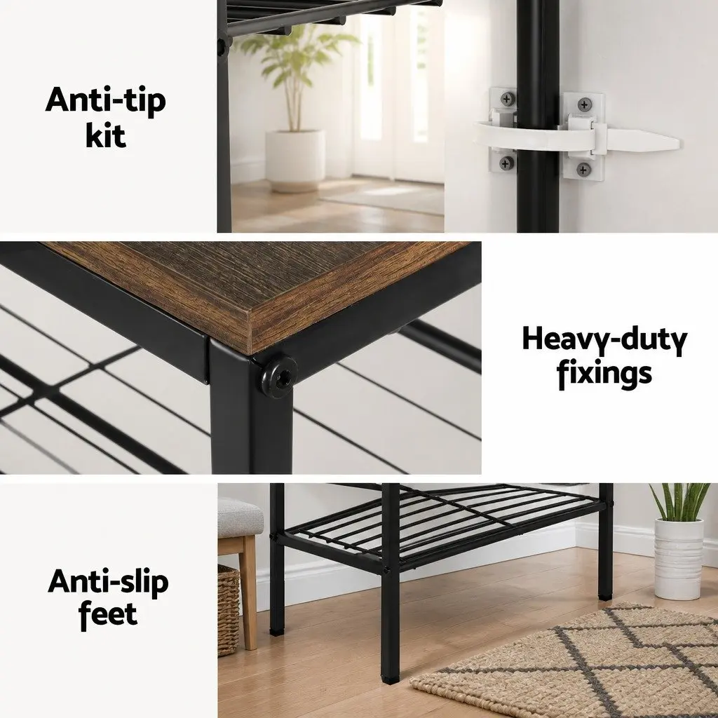 5-Tier Shoe Rack Organizer with Sturdy Metal Frame