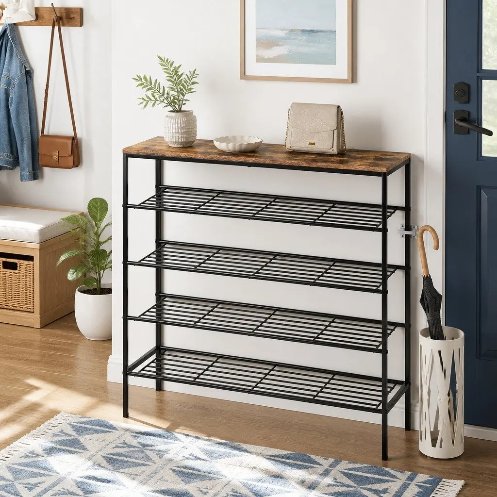 5-Tier Shoe Rack Organizer with Sturdy Metal Frame