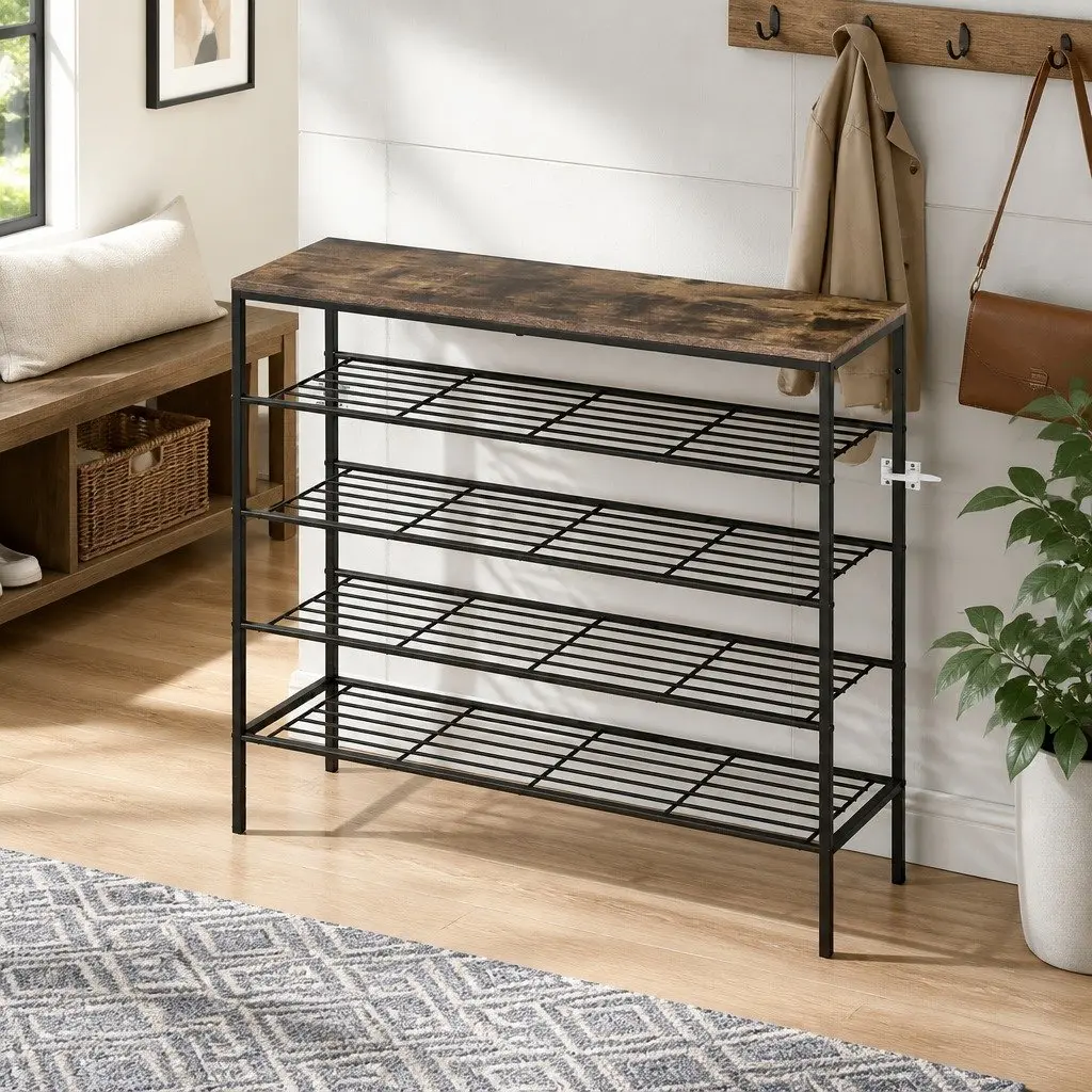5-Tier Shoe Rack Organizer with Sturdy Metal Frame