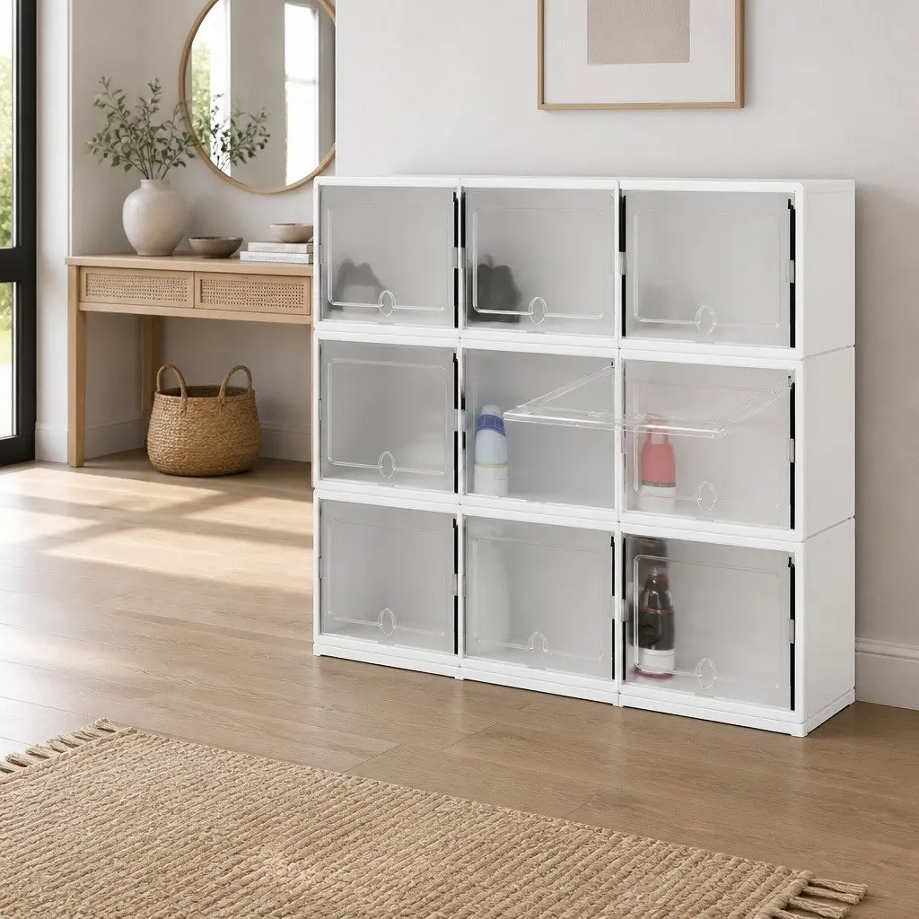 Stackable Shoe Storage Boxes Set of 12