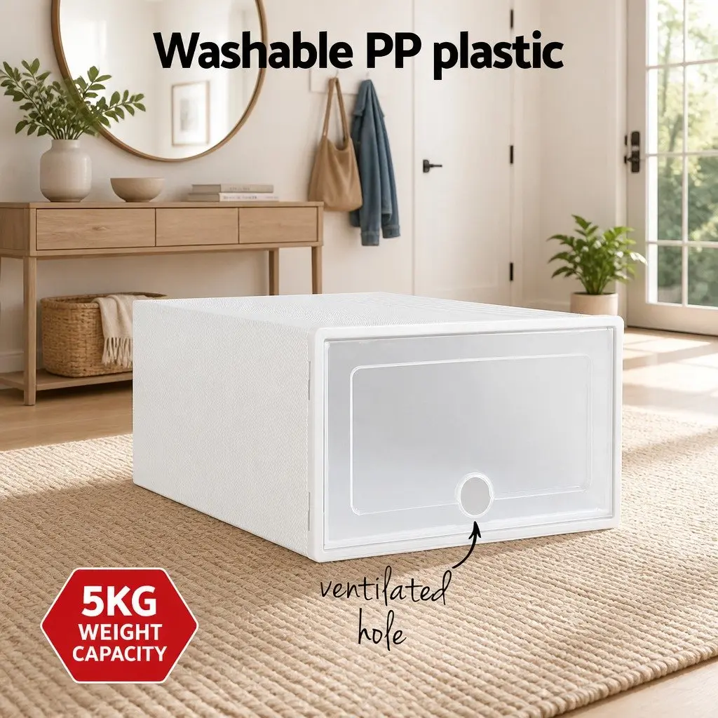 Stackable Shoe Storage Boxes Set of 12
