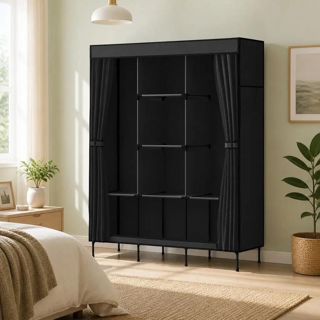 Large Portable Wardrobe Organizer in Black