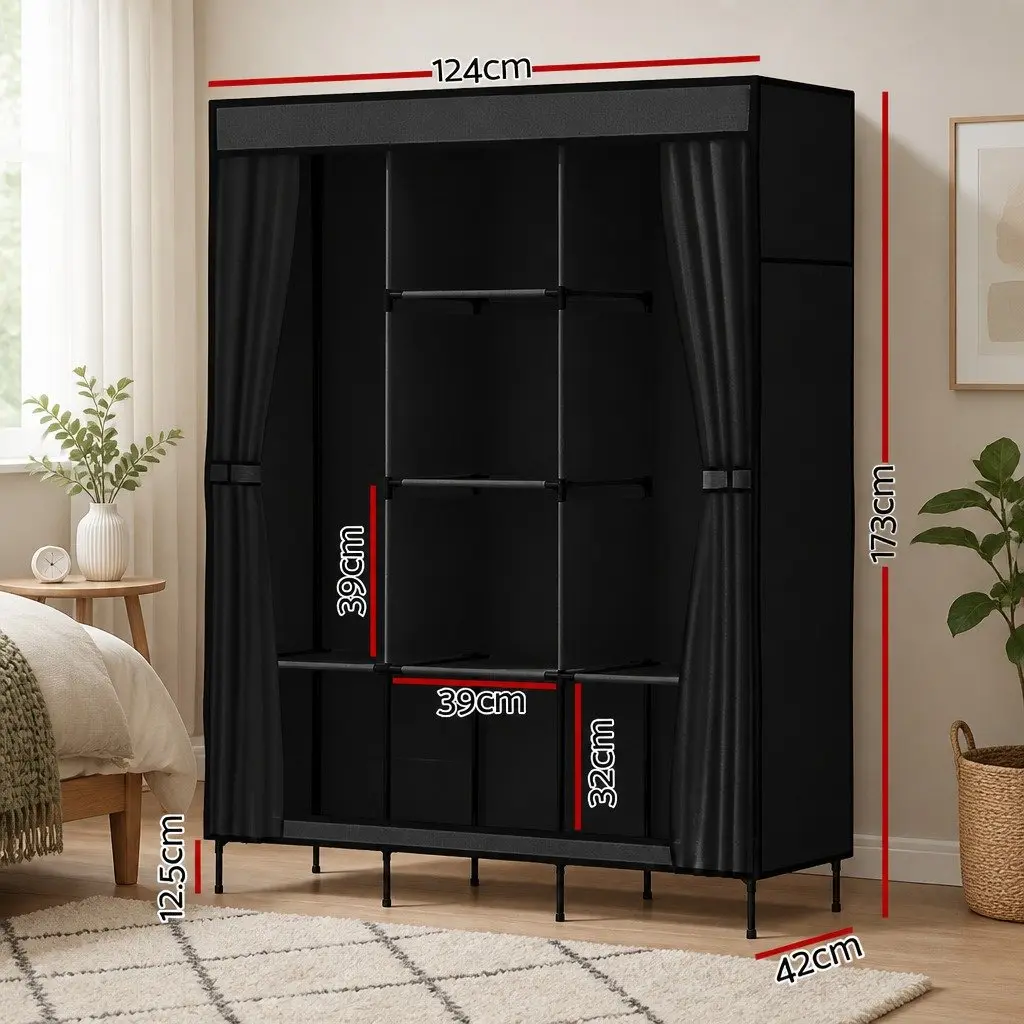 Large Portable Wardrobe Organizer in Black