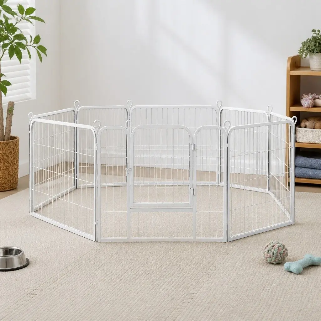 Foldable 8 Panel Pet Playpen for Dogs and Cats