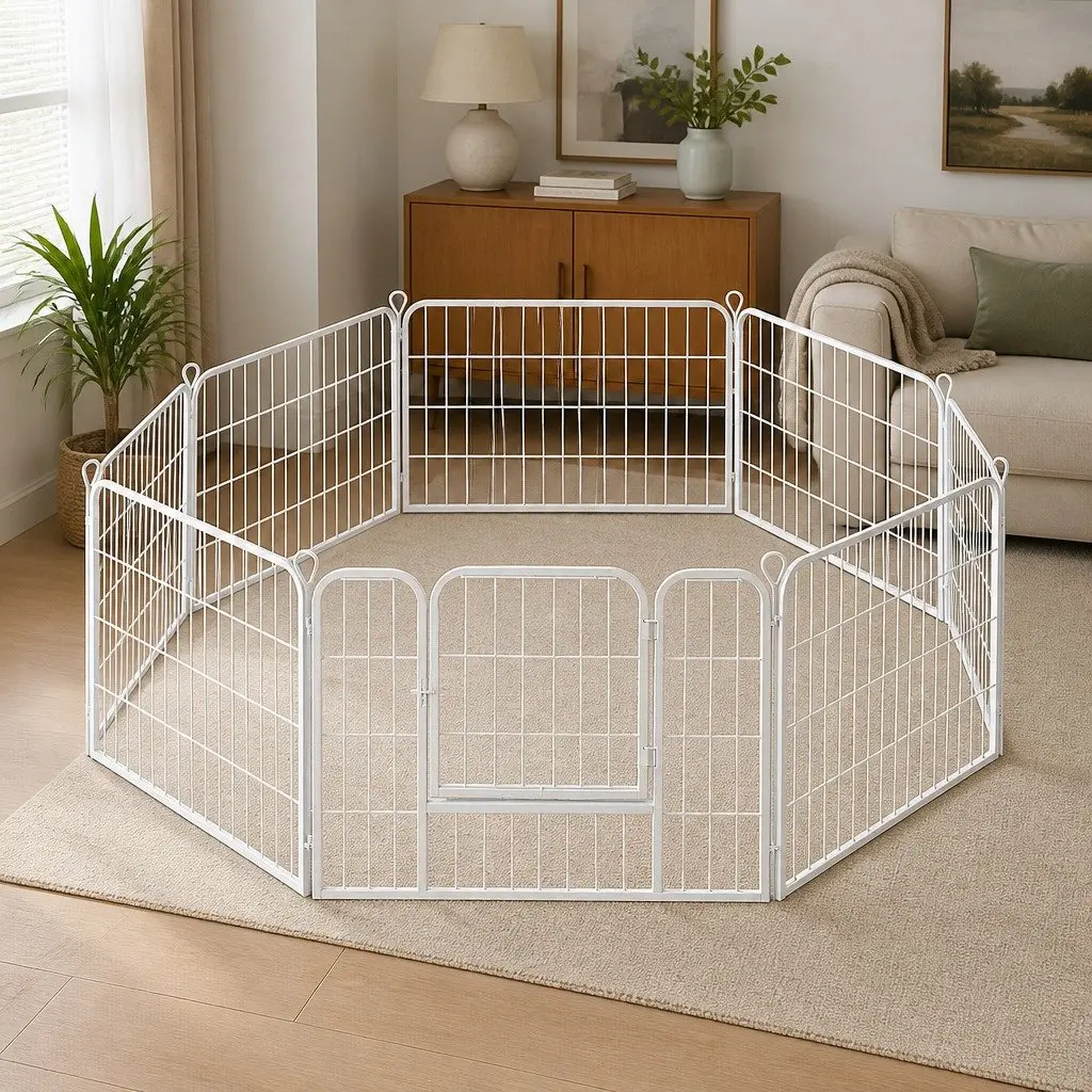 Foldable 8 Panel Pet Playpen for Dogs and Cats