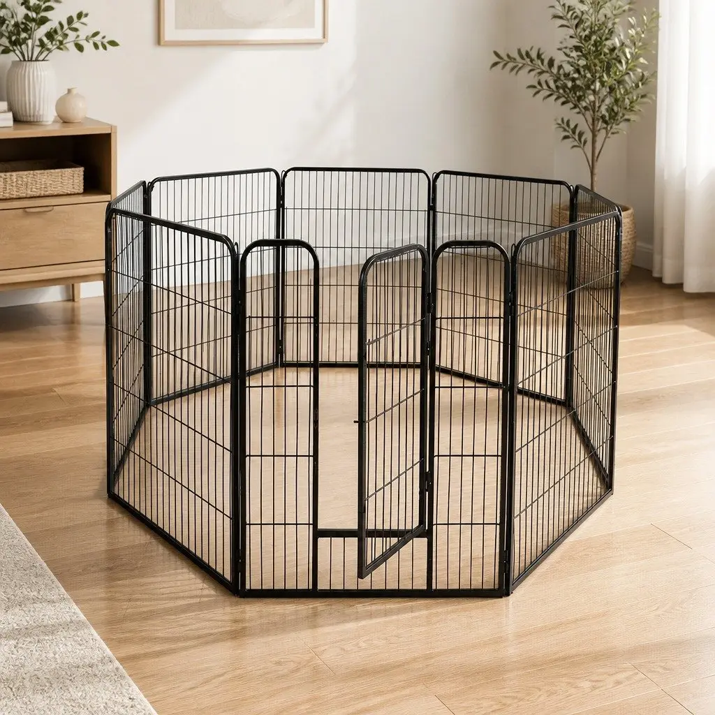 8 Panel Dog Playpen with Lockable Gate