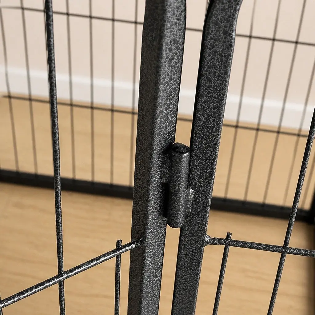 8 Panel Pet Playpen Steel 80cm Wide 60cm 80cm 100cm 120cm High Black or White