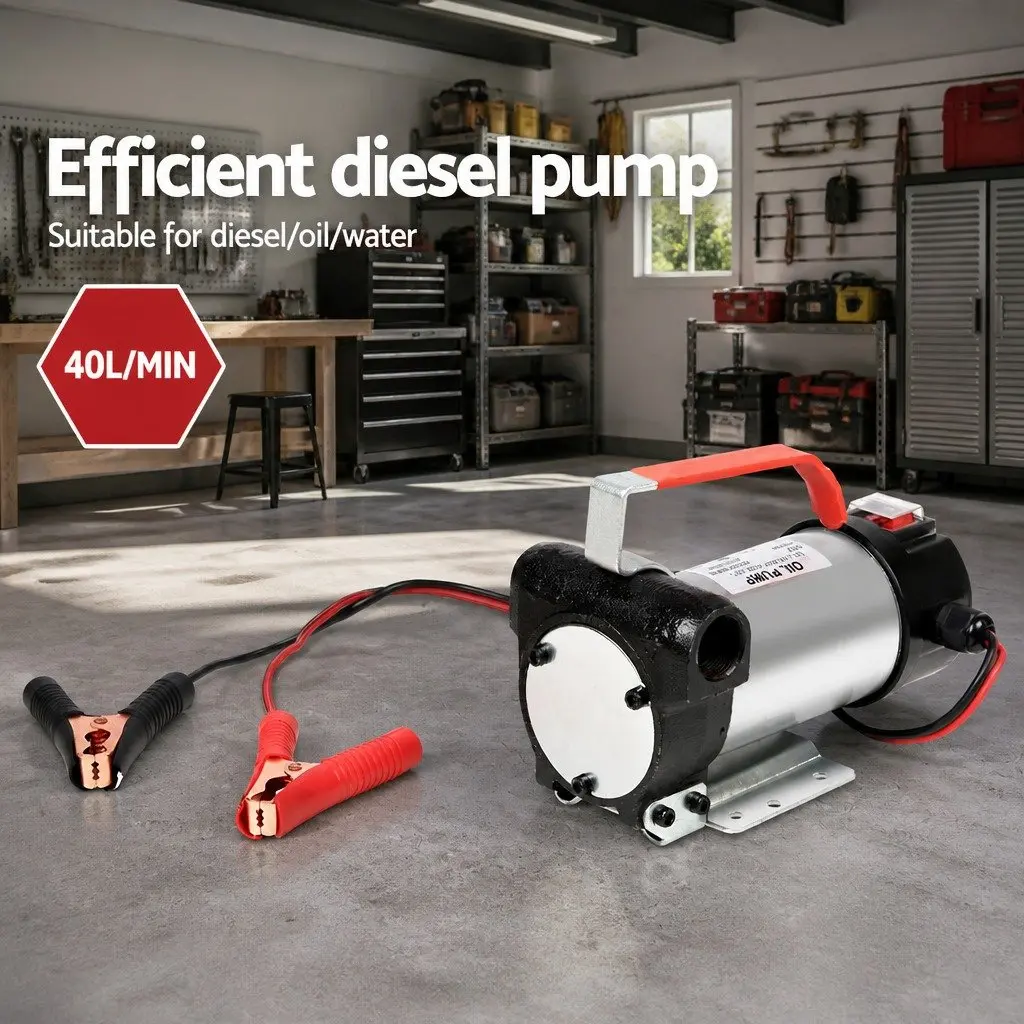 12V Electric Diesel Oil Transfer Pump 180W 40L/Min Silver