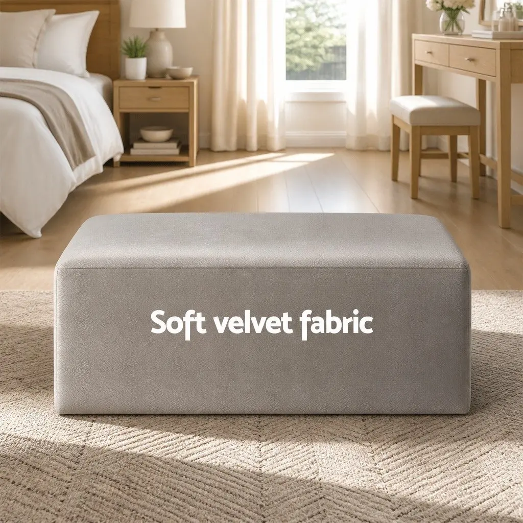 French Provincial Velvet Grey Dressing Table Stool