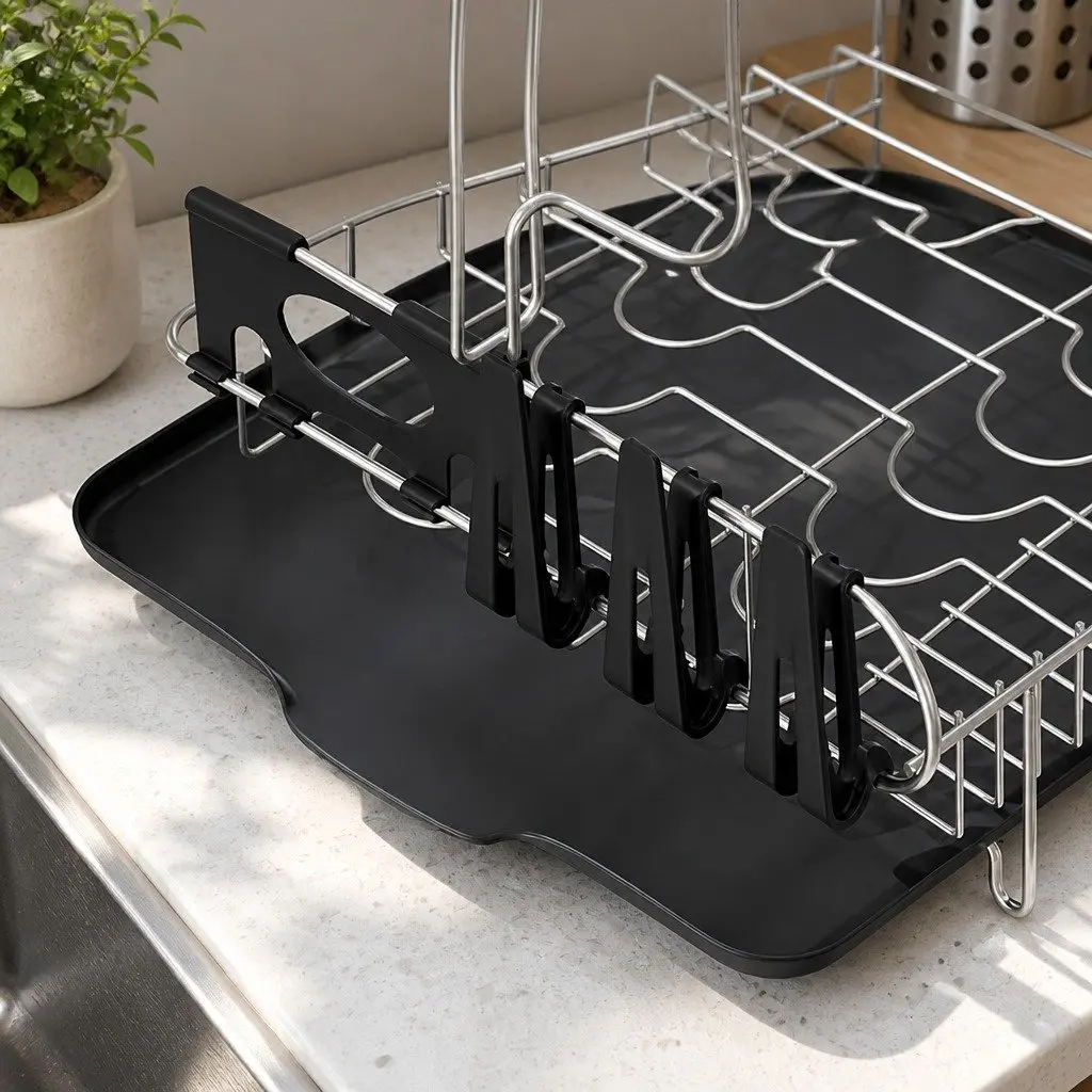 2-Tier Dish Rack with Cutlery Tray and Cup Holder