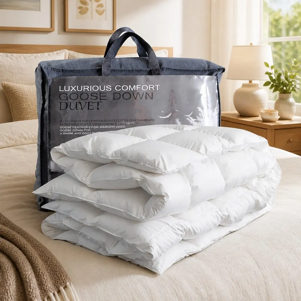 Duck Down Feather Quilt 200GSM Super King Lightweight Breathable White Bedding Doona