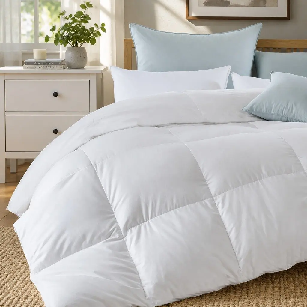 Duck Down Feather Quilt 200GSM Super King Lightweight Breathable White Bedding Doona