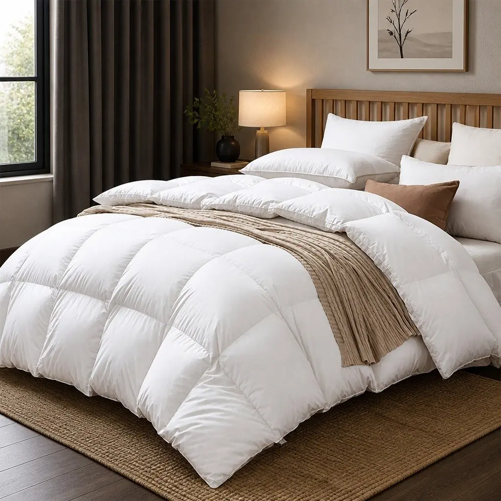 Goose Down Quilt Queen 500GSM Lightweight Bedding