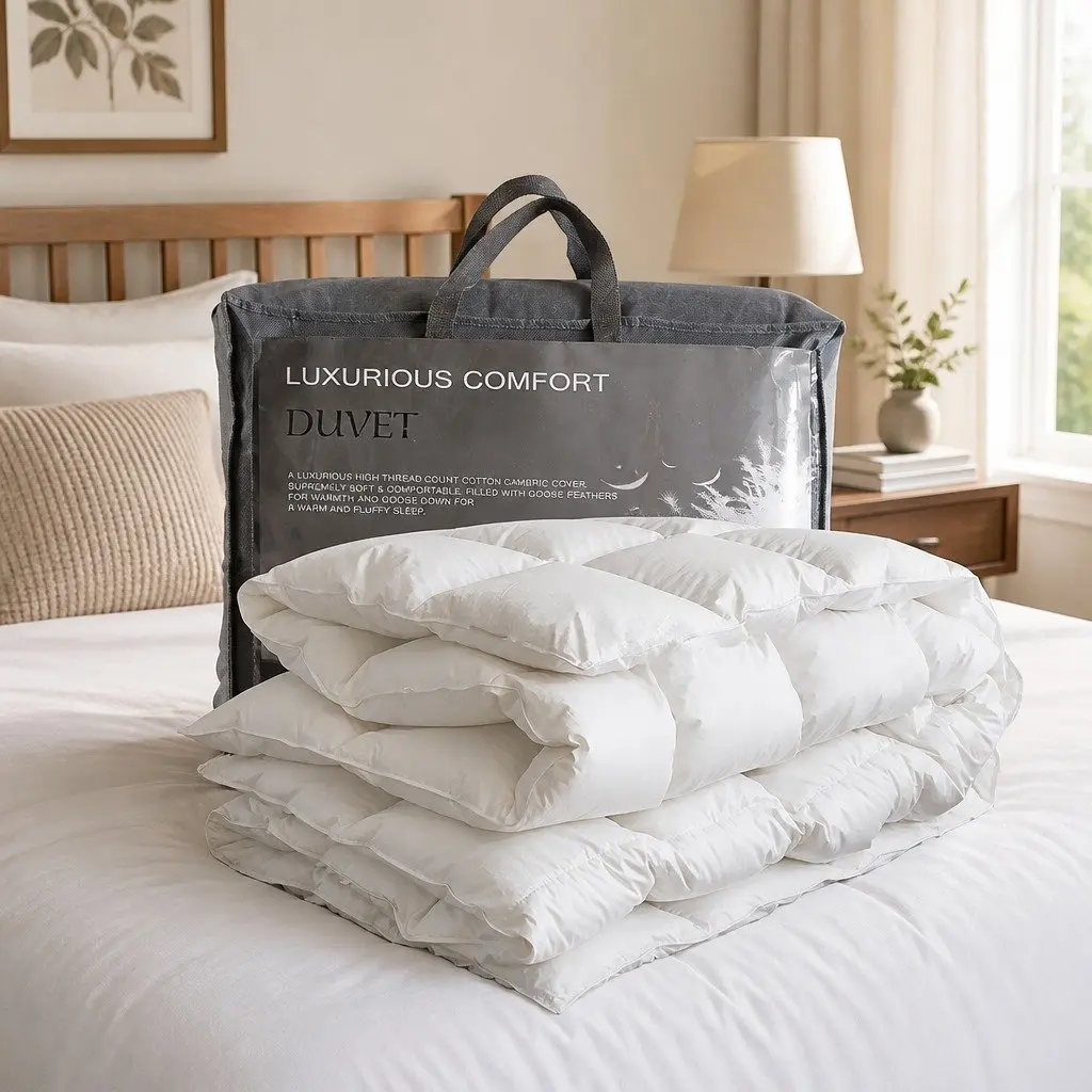 Goose Down Feather Quilt Super King Bed Doona All Season Lightweight Breathable