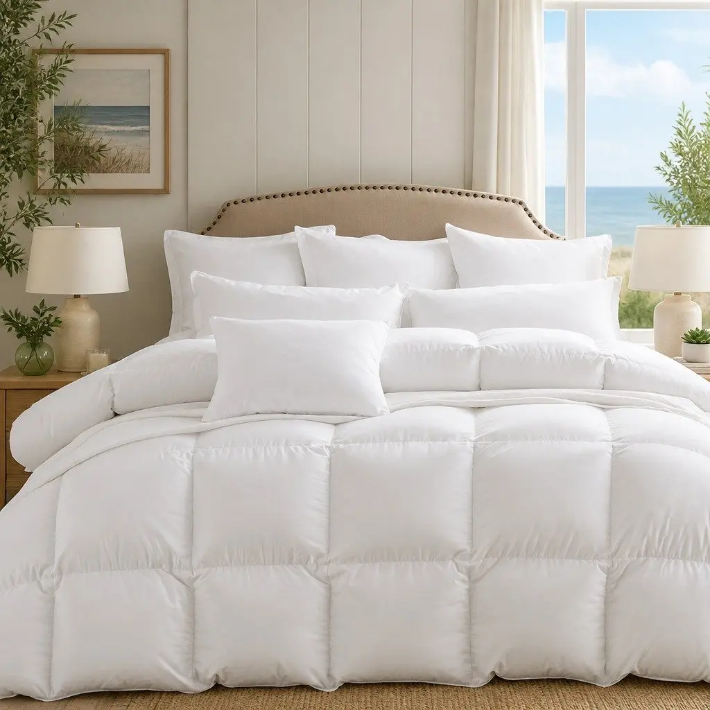 Goose Down Feather Quilt Super King Bed Doona All Season Lightweight Breathable