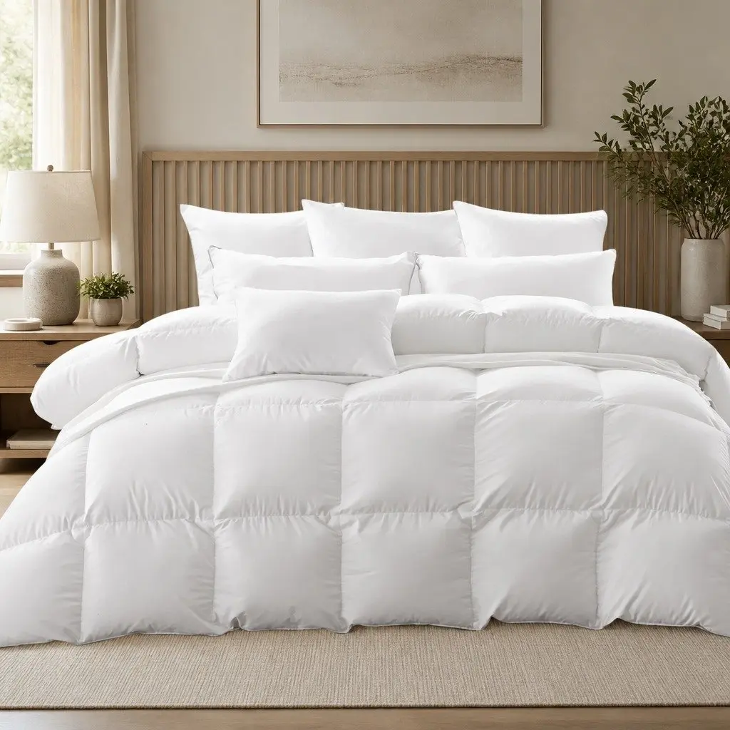 Double Goose Down Feather Quilt 700GSM with Baffle Box Stitching