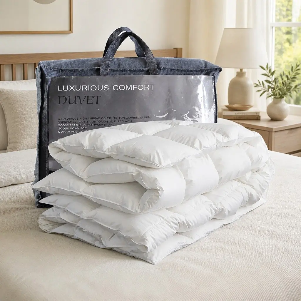 Double Goose Down Feather Quilt 700GSM with Baffle Box Stitching