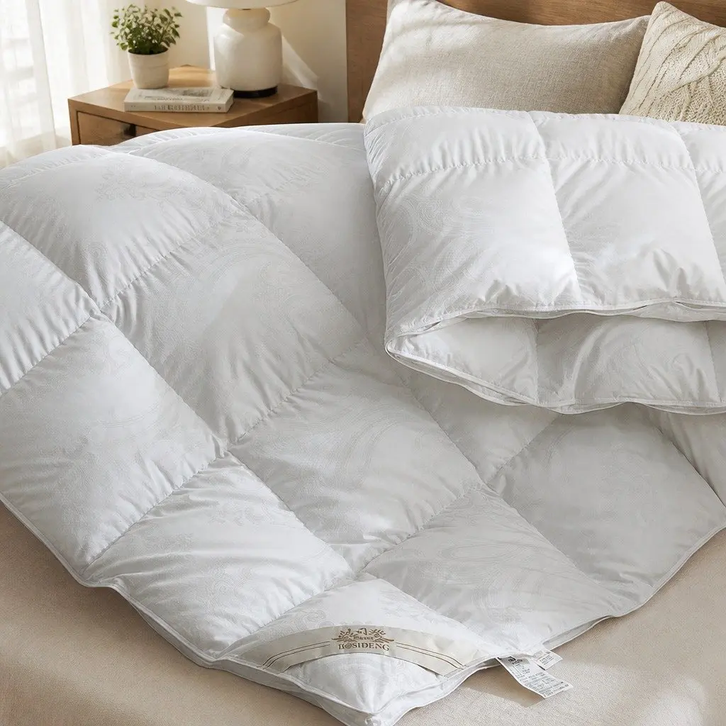 Goose Down Feather Quilt Cotton 700GSM Queen Size White All Season Warm Doona Bedding