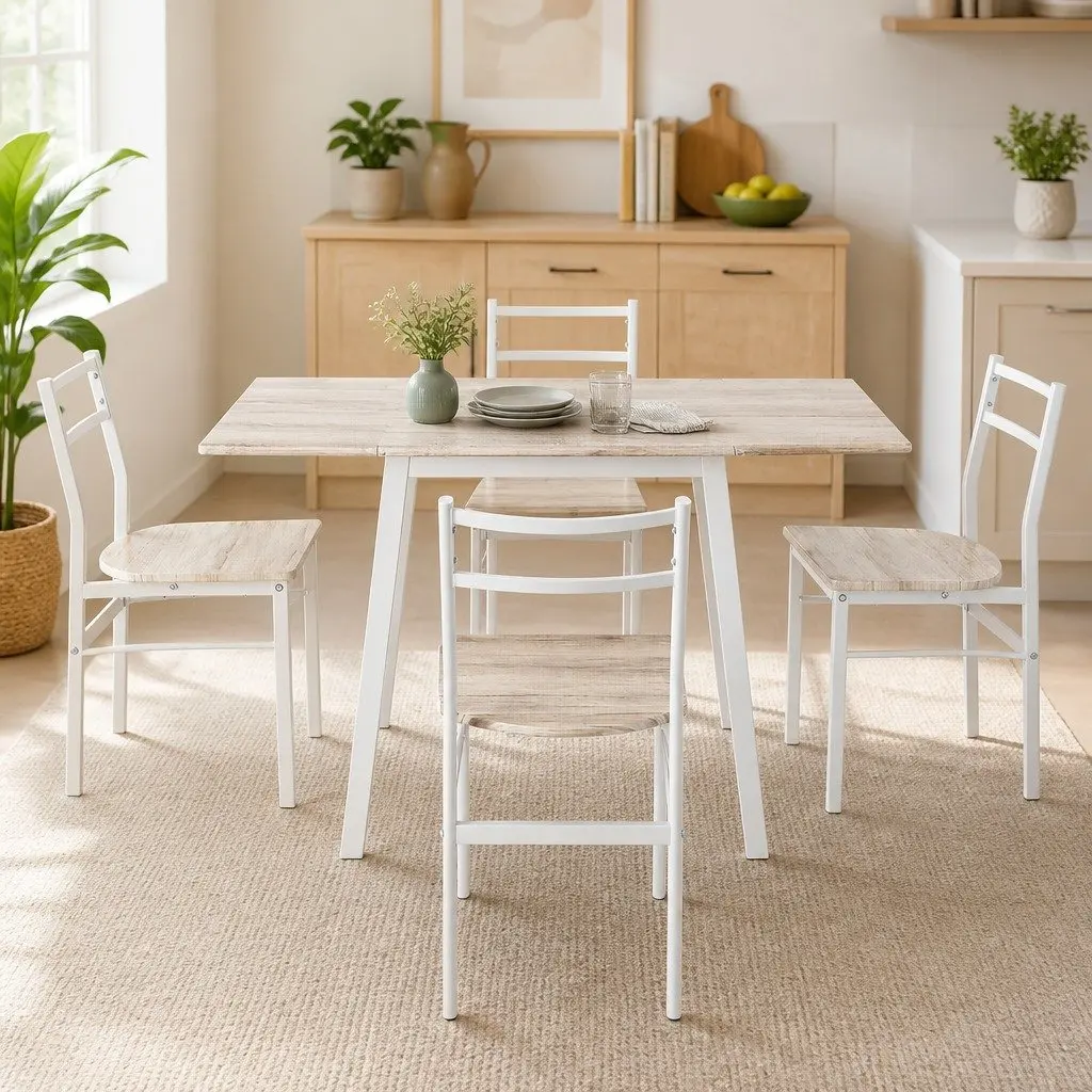 5-Piece Foldable Dining Table and Chairs Set