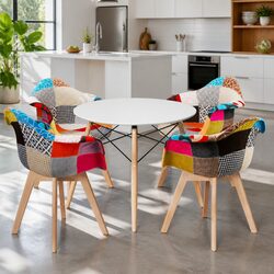 Quality Round Dining Table and 4 Chairs Set