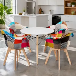 Quality Round Dining Table and 4 Chairs Set
