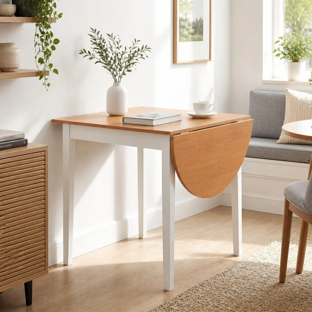 Dining Set Particle Board Wood 75-110cm White Pine
