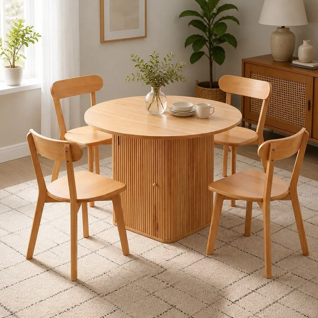 4-Seater Square Dining Table and Chair Set