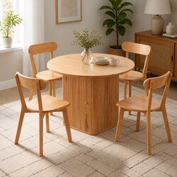 Durable 4-Seater Square Dining Table and Chair Set